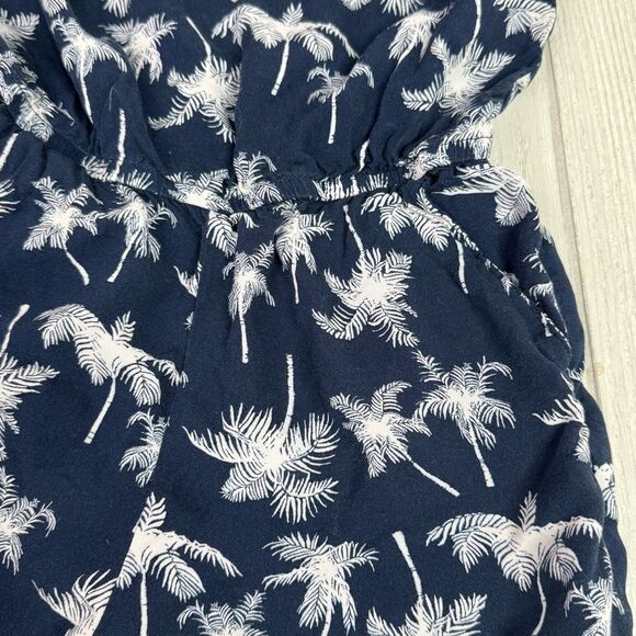Girls Romper H&M Sz 8-9 Blue with palm trees, tropical - Picture 7 of 7